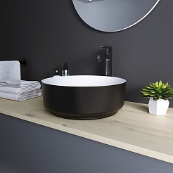 Grossman Раковина накладная Color 36 GR-4040BW черная – фотография-2